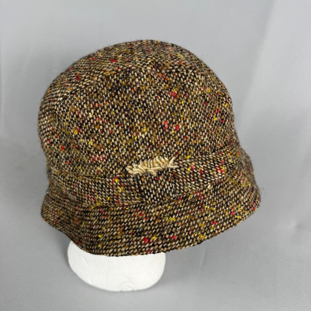 David Hanna & Sons W Bill Ltd Wool Tweed Bucket Hat Brown Multi Made in Ireland - Picture 6 of 11